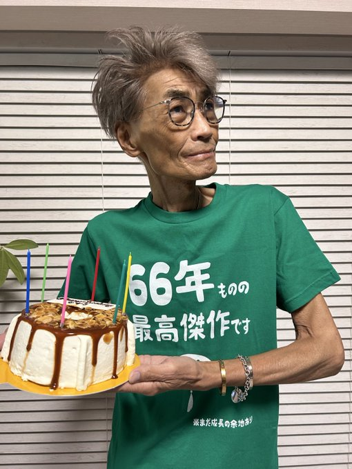 Latest photo of Kazuki Yao (former Franky voice actor) celebrating his 66th birthday.