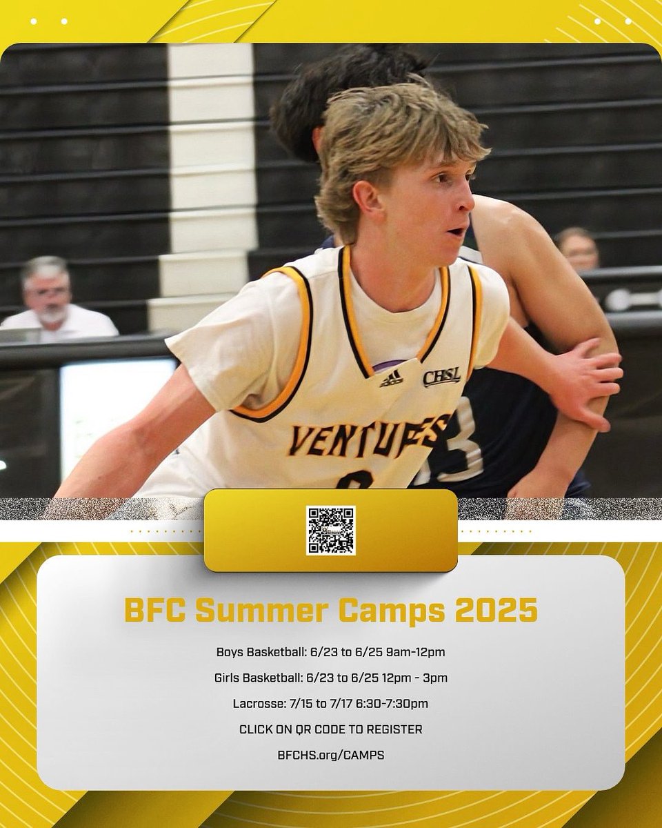 BFC_Athletics (@bfc_athletics) on Twitter photo BFC 2025 Summer Athletics Camps:
Boys Basketball: 6/23 to 6/25 9am-12pm
Girls Basketball: 6/23 to 6/25 12pm - 3pm
Lacrosse: 7/15 to 7/17 6:30-7:30pm
CLICK ON QR CODE TO REGISTER
BFCHS.org/CAMPS @bishopfoleycatholic <a href="/BFC_Basketball/">BFC Boys Basketball</a> <a href="/BFC_GirlsBB/">BFC Girls Basketball</a> BFC 2025 Summer Athletics Camps:
Boys Basketball: 6/23 to 6/25 9am-12pm
Girls Basketball: 6/23 to 6/25 12pm - 3pm
Lacrosse: 7/15 to 7/17 6:30-7:30pm
CLICK ON QR CODE TO REGISTER
BFCHS.org/CAMPS @bishopfoleycatholic <a href="/BFC_Basketball/">BFC Boys Basketball</a> <a href="/BFC_GirlsBB/">BFC Girls Basketball</a>