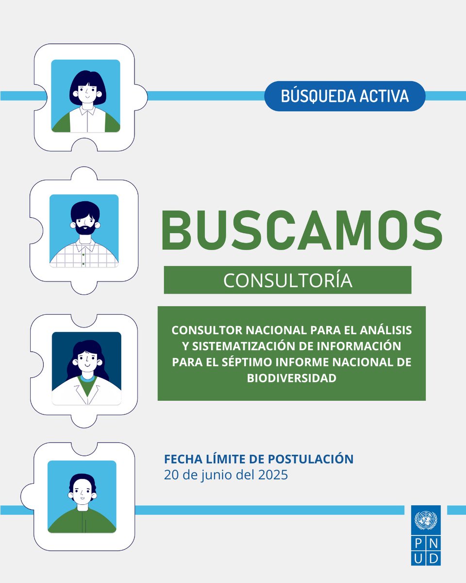 ¡ATENCIÓN! 🗣 Extendemos el llamado

🔍 Consultoría Nacional – Análisis y Sistematización para el Séptimo Informe Nacional de Biodiversidad

📄 Conocé los términos de referencia: procurement-notices.undp.org/view_notice.cf…