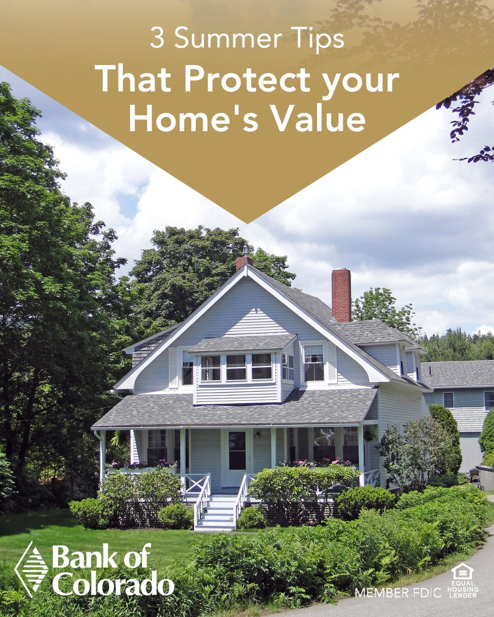 bankofcolorado's tweet photo. June is National Homeownership Month, so here’s your reminder:

⛈️ Extend downspouts 6+ feet
🛠️ Flush your water heater
🌬️ Check attic airflow

These quick summer moves can help you save money and protect your home’s value long-term.

#SmartHomeownership #TheresOnlyOne https://t.co/OQeQwpWtIP