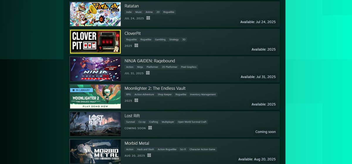 Steam Next Fest is over — but guess what?
The Moonlighter 2 demo isn’t going anywhere 🫡

You made it one of the most played demos of this edition, and we’re keeping it live as a thank-you 💚