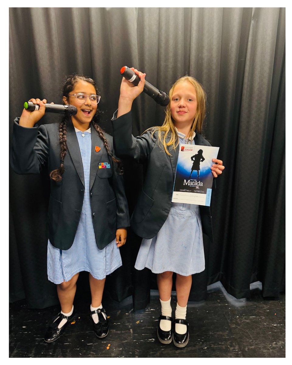 🌟 Shining stars! 🌟 Congrats to Zuzanna &amp; Aariana for landing soloist roles at The Hexagon, Reading! 
Extra cheers for Zuzanna, also cast in Junior Matilda at Bracknell Theatre! 
Huge thanks to Mr Clark for inspiring them to dream big! 💛
Catch them on stage 23 June, 6:30–8pm!