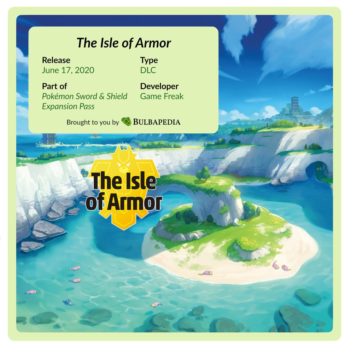 Today is the fifth anniversary of The Isle of Armor, first released worldwide as part of the Pokémon Sword and Shield Expansion Pass on June 17, 2020!

This DLC expanded the Galar region and introduced two new Legendary Pokémon, Kubfu and Urshifu.