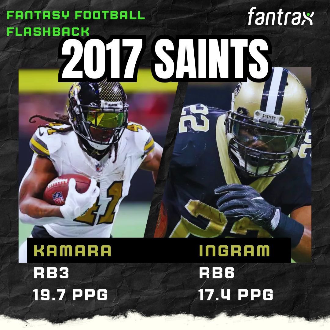 Fantasy Football Flashback 

Remember when rookie Alvin Kamara AND Mark Ingram were both Top 6 Fantasy RB’s? 

Who will be the best RB duo in 2025? 

#fantasyfootball #nfl