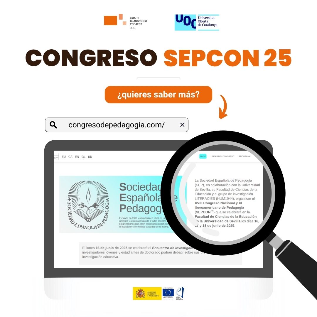 📢 Participamos del Congreso <a href="/sepcon25/">SEPCON25</a> en Sevilla

🧩 Presentamos los resultados del proyecto de investigación: “El tercer maestro en la era digital”

Más información del congreso👇
congresodepedagogia.com