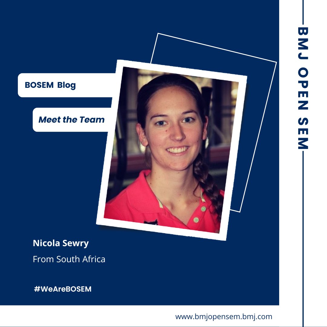 BMJ Open Sport & Exercise Medicine (@bmjopensem) on Twitter photo MEET & GREET THE TEAM … NICOLA SEWRY
💡 What is your main area of research / clinical expertise?
Injury and illness prevention, athlete health, rugby research, mass community-based endurance sports events.
🌟 What is your motivation to be a member of the BOSEM team?
BOSEM MEET & GREET THE TEAM … NICOLA SEWRY
💡 What is your main area of research / clinical expertise?
Injury and illness prevention, athlete health, rugby research, mass community-based endurance sports events.
🌟 What is your motivation to be a member of the BOSEM team?
BOSEM
