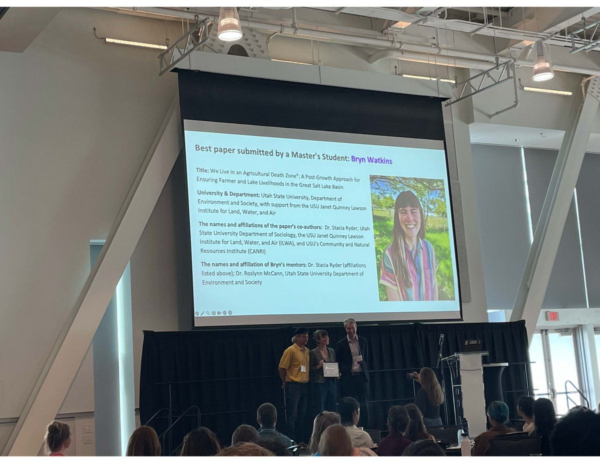 Congratulations to Bryn Watkins who recently won the 'Best paper submitted by a Master's Student' award at this year's International Association for Society and Natural Resources (IASNR) Conference!