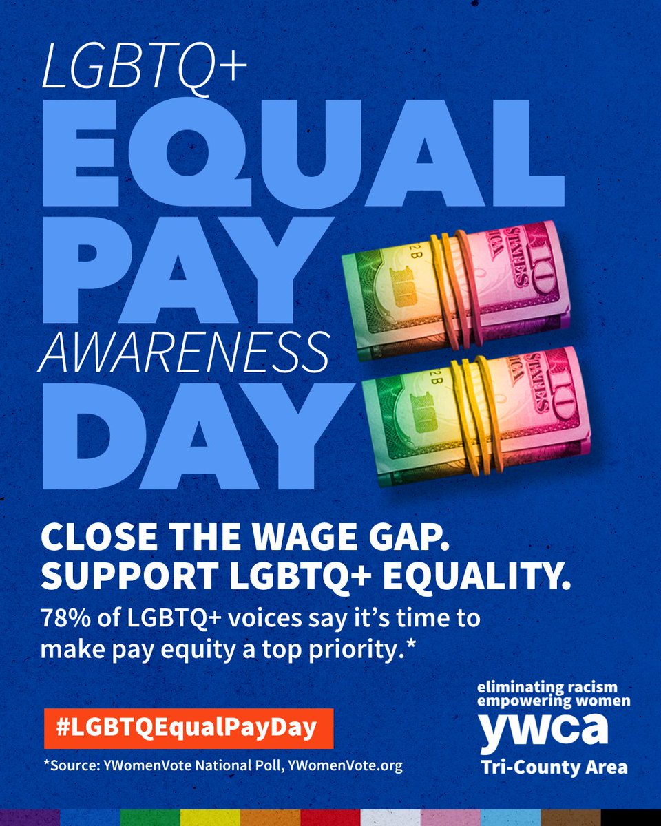 Righting pay inequity is critical to supporting the LGBTQ+ people, many of whom - especially community members of color - are already more likely to struggle to make ends meet because of legacies of bias and discrimination.

We ALL deserve #PayEquity.

#LGBTQEqualPayDay