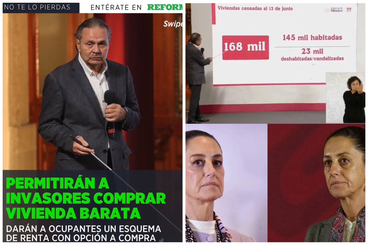 Morena dará “regalazo” a los invasores de casas; el gobierno de Sheinbaum NO desalojará a los invasores, por el contrario, los afiliarán a un programa social para que puedan comprar el inmueble invadido a un precio barato 🤦🏼‍♂️ ¡LAMENTABLE!
