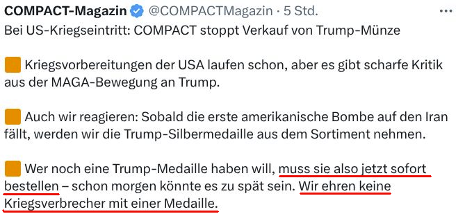 fluxusx's tweet photo. Alter! Elsässer/#NoCompact scheint es finanziell grade (absolut verdient) angesichts des mögl. Verbots so dreckig zu gehen, dass jegliche moralische Skrupel über Bord geworfen werden.
(via @0x8000.bsky.social) https://t.co/myOYntDVb3
