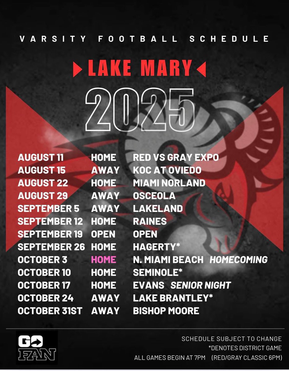 Updated Schedule