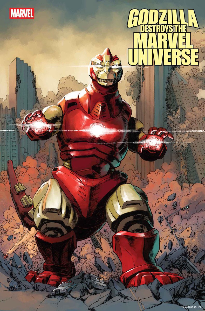 IORNZILLA making his debute in the comic ‘Godzilla Destroys The Marvel Universe’ ‼️