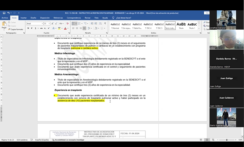 El trabajo conjunto impulsa el avance de la actividad trasplantológica en el país.

El INDOT, a través de la Dirección de Regulación y Control, lleva adelante reuniones técnicas con profesionales expertos en donación y trasplante del Sistema Nacional de Salud, tanto del sector