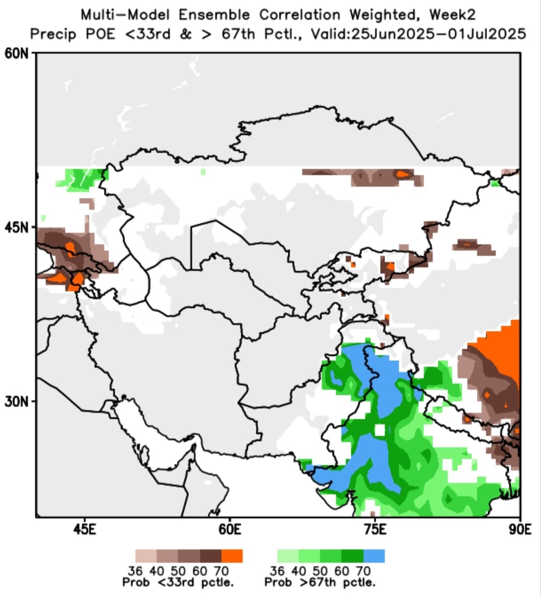 sarkar2472's tweet image. Global multi model ensembles showing above normal rainfall for East, central and North West India in the coming weeks.