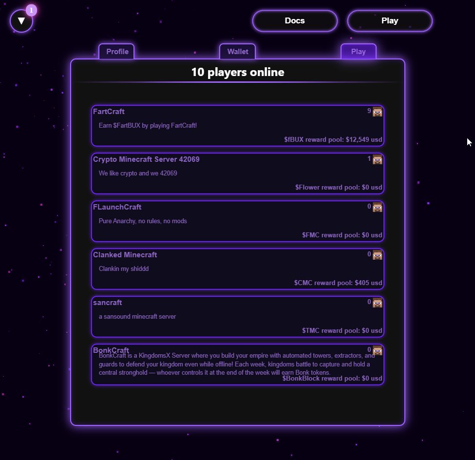 Fartcraft is going quite well ❤️

make a minecraft server for your meme with our plugin and you have a play to earn game for your community in minutes!