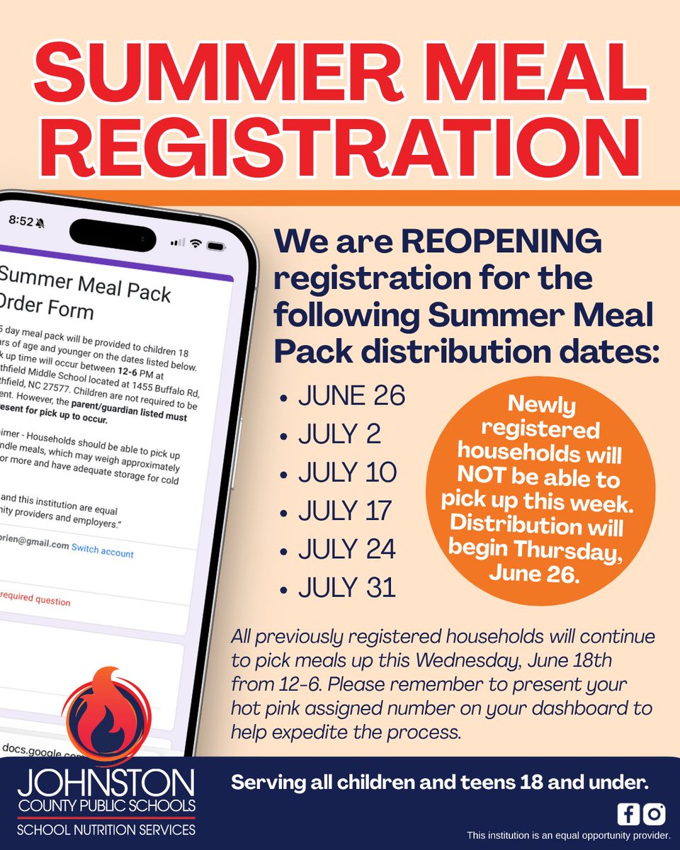 Registration for our Summer Meal Packs has reopened! 📷
Newly registered households can begin picking up meals starting the week of June 26.

Register here: bit.ly/4lfU4A5