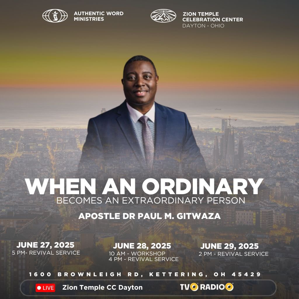 Shalom Dayton, Ohio!

Get ready for another great moment from June , 27th to 29th, 2025 .

Join us and bring your friends and families in the presence of the Holy spirit. 

See you there! May God bless you.