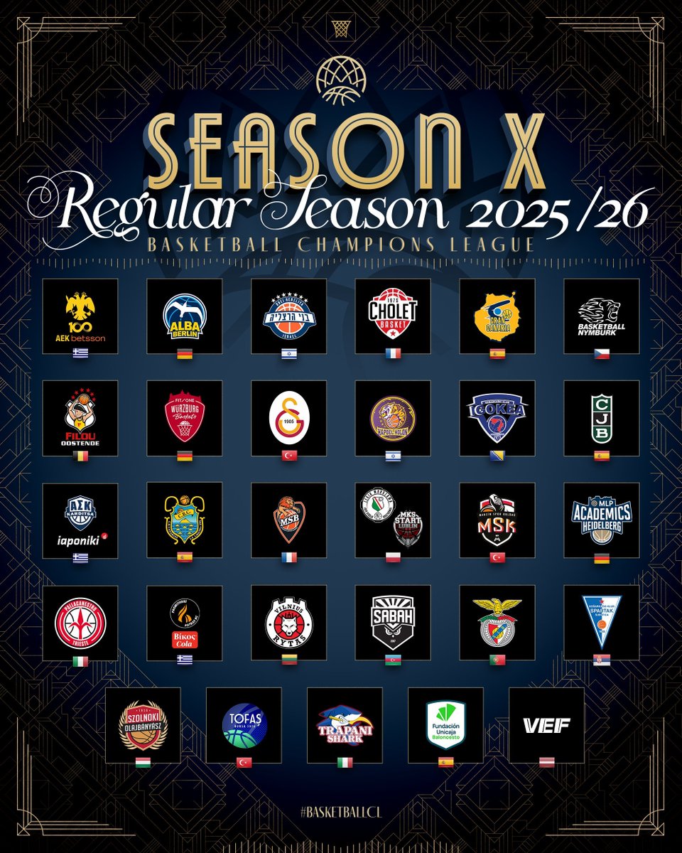 🏀 Galatasaray, yeni sezonda #BasketballCL'de mücadele edecek.