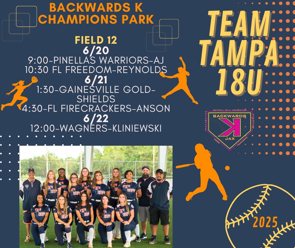 Team Tampa Vargas 08 (@ttvargas08) on Twitter photo First showcase of the Summer!!! Come on out to support these amazing athletes!!! <a href="/BackwardsKJax/">Backwards K Softball</a> <a href="/TeamTampaSB/">Team Tampa Softball</a> First showcase of the Summer!!! Come on out to support these amazing athletes!!! <a href="/BackwardsKJax/">Backwards K Softball</a> <a href="/TeamTampaSB/">Team Tampa Softball</a>