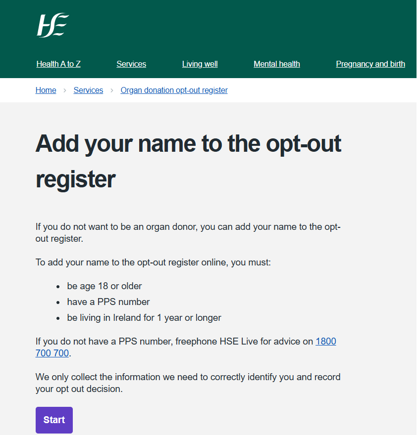 You will own nothing and you will be happy.

From today, June 17th 2025, unless you formally opt out using the HSE Organ Donation Opt Out Register, it will be deemed that you have consented to the State removing and using your organs at death.

The Commencement Order was only