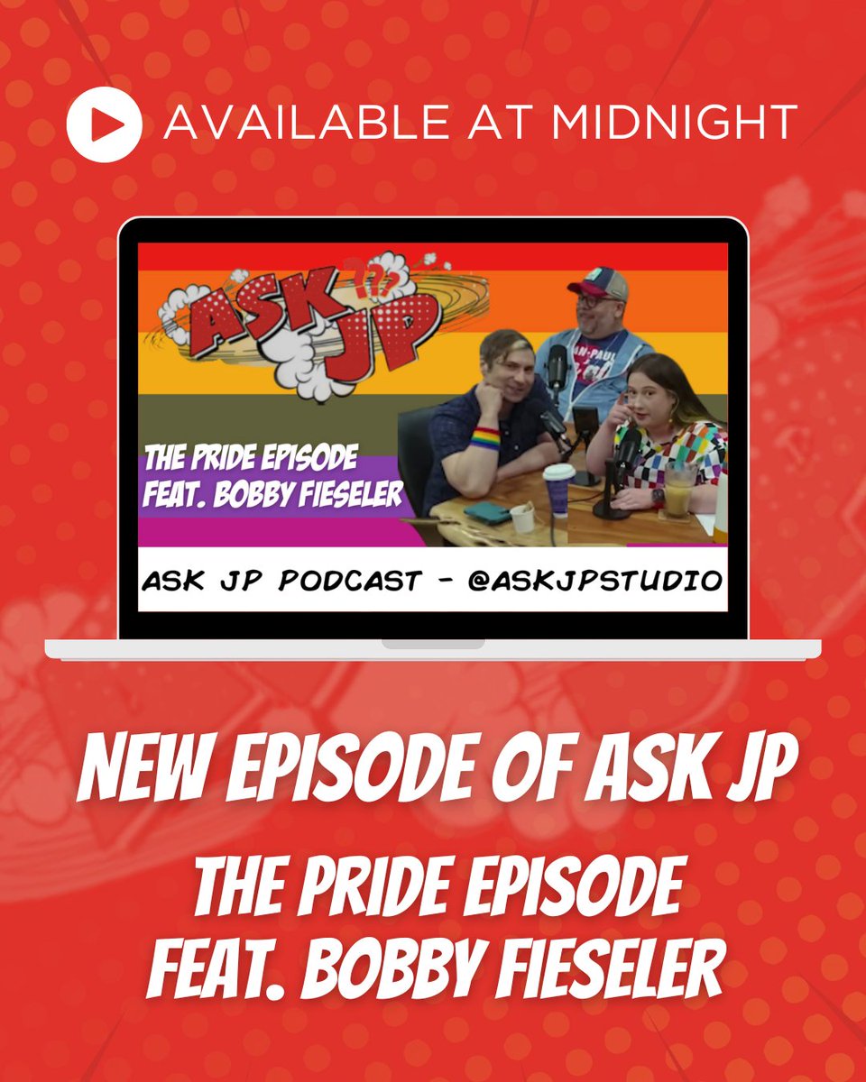 AskJPStudio's tweet photo. New Episode of AskJP available at MIDNIGHT TONIGHT!

We're celebrating Pride Month with Bobby Fieseler (@wordbobby), author of "Tinderbox: The Untold Story of the Up Stairs Lounge Fire and the Rise of Gay Liberation." https://t.co/zsvUyCtS6G