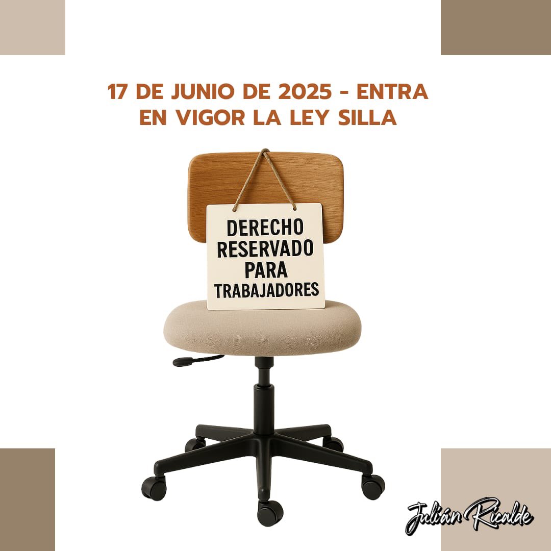 Hoy la dignidad también se sienta. A partir de este 17 de junio, entra en vigor la Ley Silla en México.

Una reforma que reconoce lo que siempre debió ser un derecho: poder sentarse durante la jornada laboral cuando la actividad lo permita.