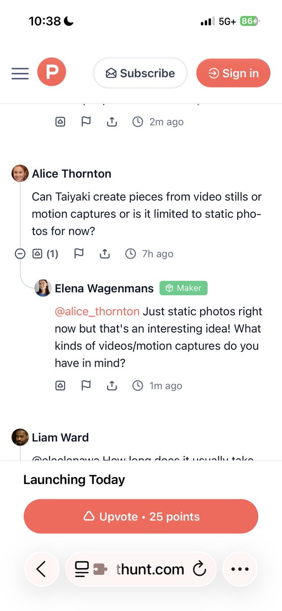 people are asking interesting stuff on product hunt rn 
someone just asked if you could go from video to product 👀
producthunt.com/products/taiya…