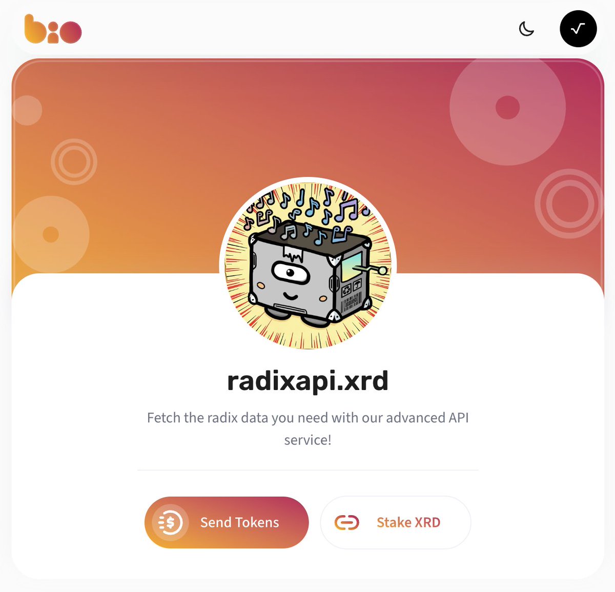 Found a matching PFP for the RadixAPI <a href="/XRDbio/">XRD.bio</a>