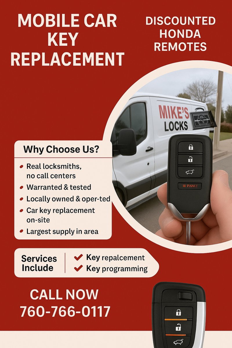 LocksMikes's tweet photo. Proudly Serving: Victorville, Hesperia, Apple Valley, Spring Valley Lake π Call Now: 760-766-0117 β Trusted, Mobile, and Ready 24/7! #24hrlocksmith #victorvillelocksmith #applevalleylocksmith #hesperialocksmith #highdesertlocksmith #carkeyexperts #professionallocksmith https://t.co/ZhaG5iGWG5
