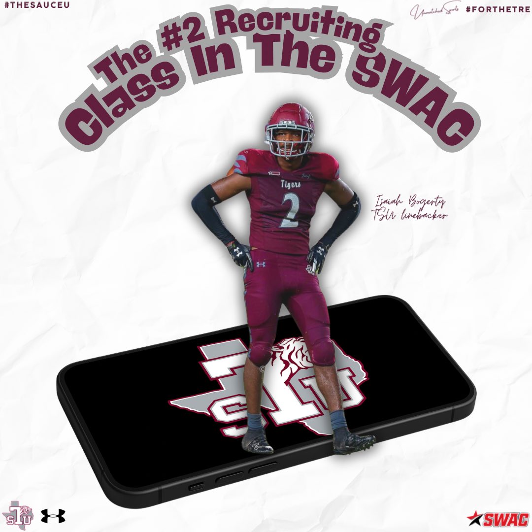 The future is 🔒 in! TSU claims the #2 recruiting class in the SWAC 💪🏾🐅🔥 The Sauce U keeps getting stronger. 

#TheSauceU #ForTheTre #UnmatchedSports
