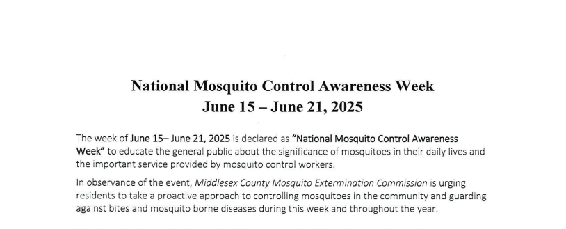 SoBrunswickTwp's tweet image. Itโs #NationalMosquitoControlAwarenessWeek! Middlesex Countyโs Mosquito Extermination Commission is working to protect public healthโ& you can help too:
๐ฆDrain
๐ฆDress
๐ฆDefend
More info: southbrunswicknj.gov under News & Notifications #FightTheBite #MosquitoAwarenessWeek