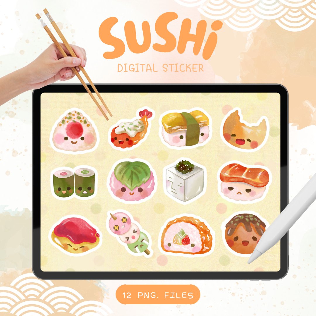 luluke_lookkaew's tweet image. 🍣 Happy #InternationalSushiDay! 🍱
.
แจก #digitalsticker ซูชิ
⚠️ ᴅᴏɴ’ᴛ ʀᴇᴘᴏꜱᴛ &amp;amp; ᴘᴇʀꜱᴏɴᴀʟ ᴜꜱᴇ ᴏɴʟʏ !
✅ สำหรับแต่ง #Goodnotes / Planner
🆓 𝗗𝗼𝘄𝗻𝗹𝗼𝗮𝗱 : bit.ly/4dt56PO
.
#แจกpng #FriendiiArt #วันซูชิสากล