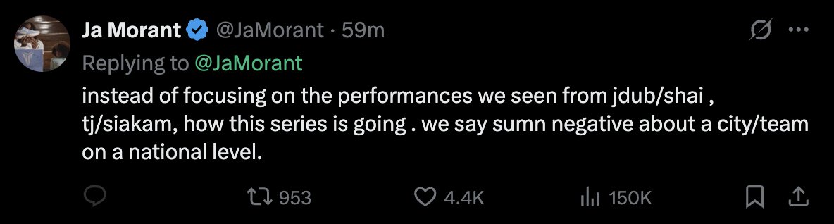 I've always thought that Ja was a...straight shooter.