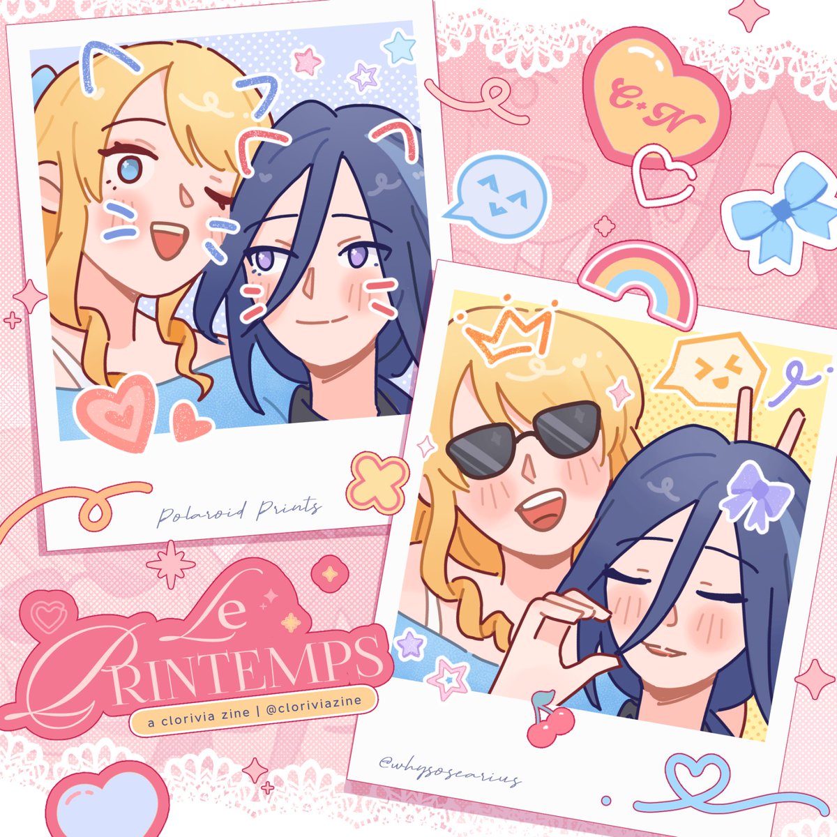 polaroid prints for <a href="/cloriviazine/">Le Printemps: A Clorivia Zine 🌻</a>!💛💜