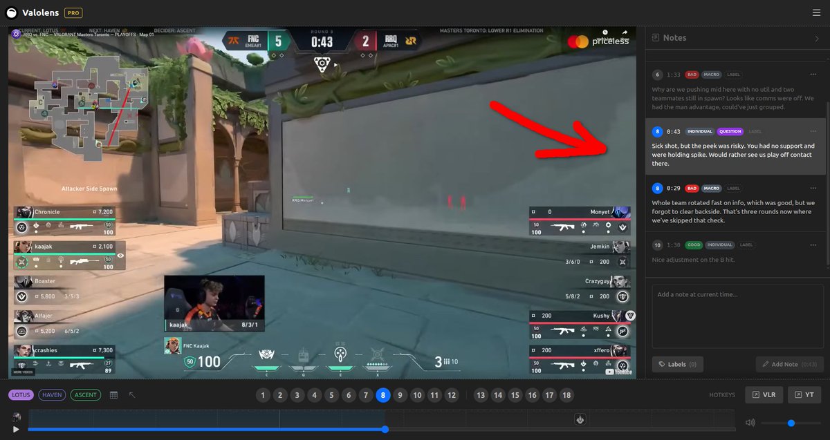 Sneak peek: Timestamped notes now support labels.