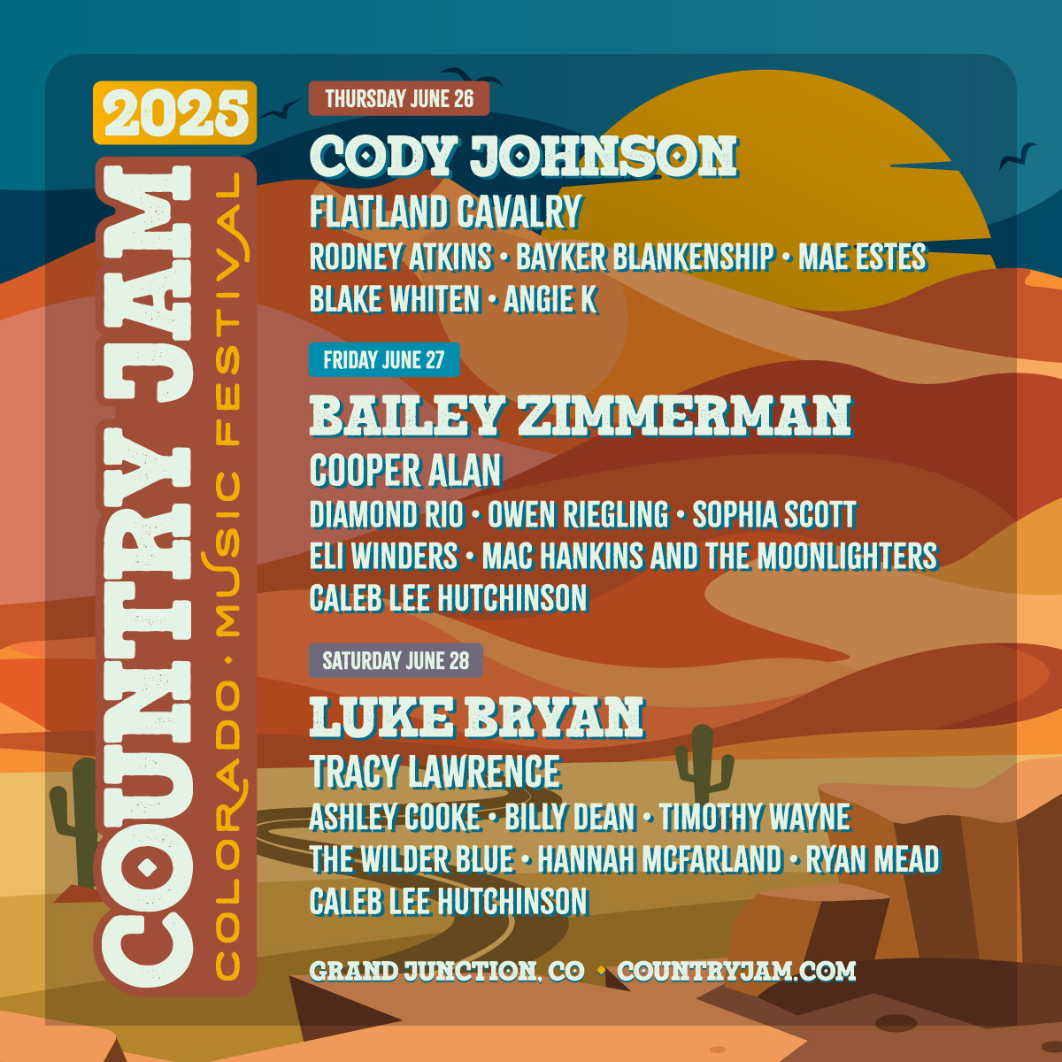 Excited for #CountryJamColoradoMusicFestival! 🎶 Join us on June 28th for great music and unforgettable moments. Will we see you there? 🤩
countryjam.frontgatetickets.com