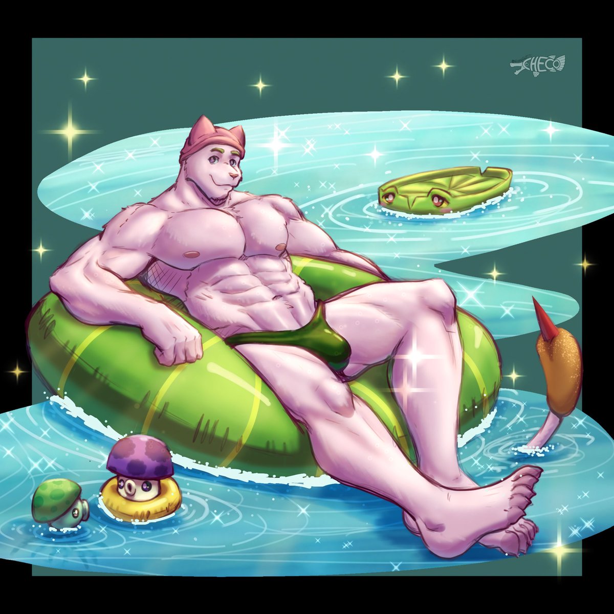 CHecoMh_UwU's tweet image. te quiero mucho cattail mamao 💕 
#furry #furryfanart