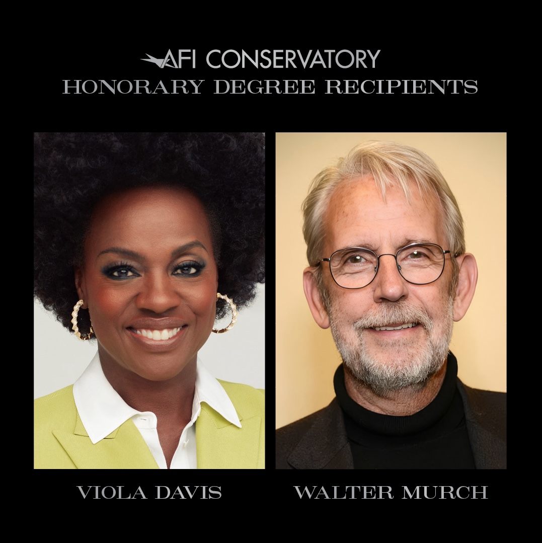 AFIConservatory's tweet image. At this year’s #AFIConservatory Commencement, #ViolaDavis & #WalterMurch will receive honorary doctorates for their work across film & TV. Their contributions to the art form inspired audiences—and now, they will inspire the next generation of storytellers: the AFI Class of 2025.
