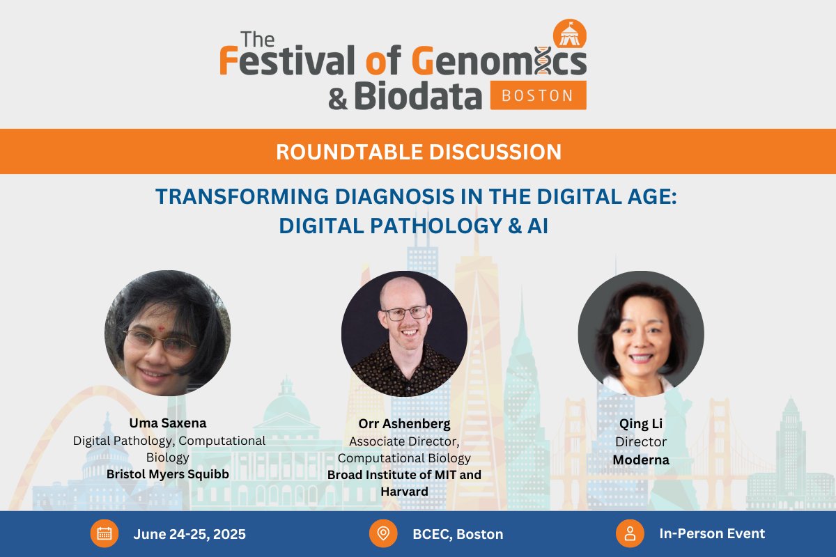 Join us in Boston at The Festival of Genomics &amp; Biodata for an engaging roundtable on Diagnosis in the Digital Age. Gain insights from industry leaders and voice your opinions in the discussion. Secure your spot now: hubs.la/Q03rqnc90 #FOGBoston