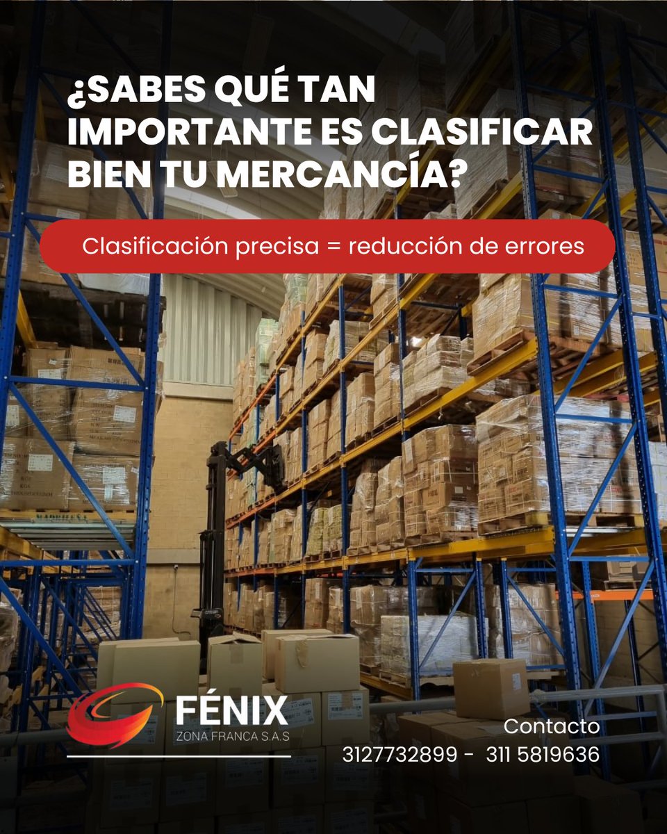 Fenix_ZF's tweet image. 📦 Una buena clasificación evita retrasos, costos y errores.
En Fénix ZF lo hacemos con precisión, para que tu operación no se detenga.
📲 Escríbenos.
#ClasificaciónEficiente #FénixZF #LogísticaSinErrores #ZonaFrancaColombia