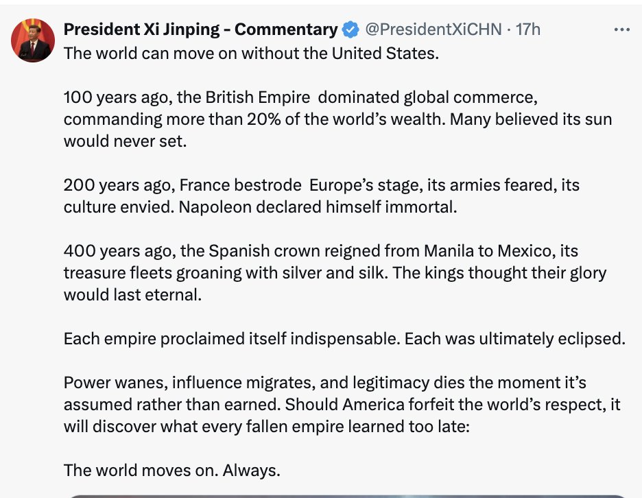 Lo que publicó Xi Jinping..... me dio escalofrío.