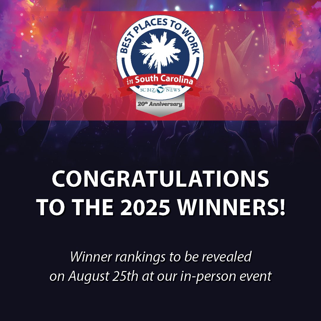 🎉 Introducing the 2025 Winners!
View the winners: bit.ly/4ltU2or

Best Places to Work in South Carolina is a research-driven program from Best Companies Group that examines your company's practices, programs and benefits and surveys your employees for their perspective!