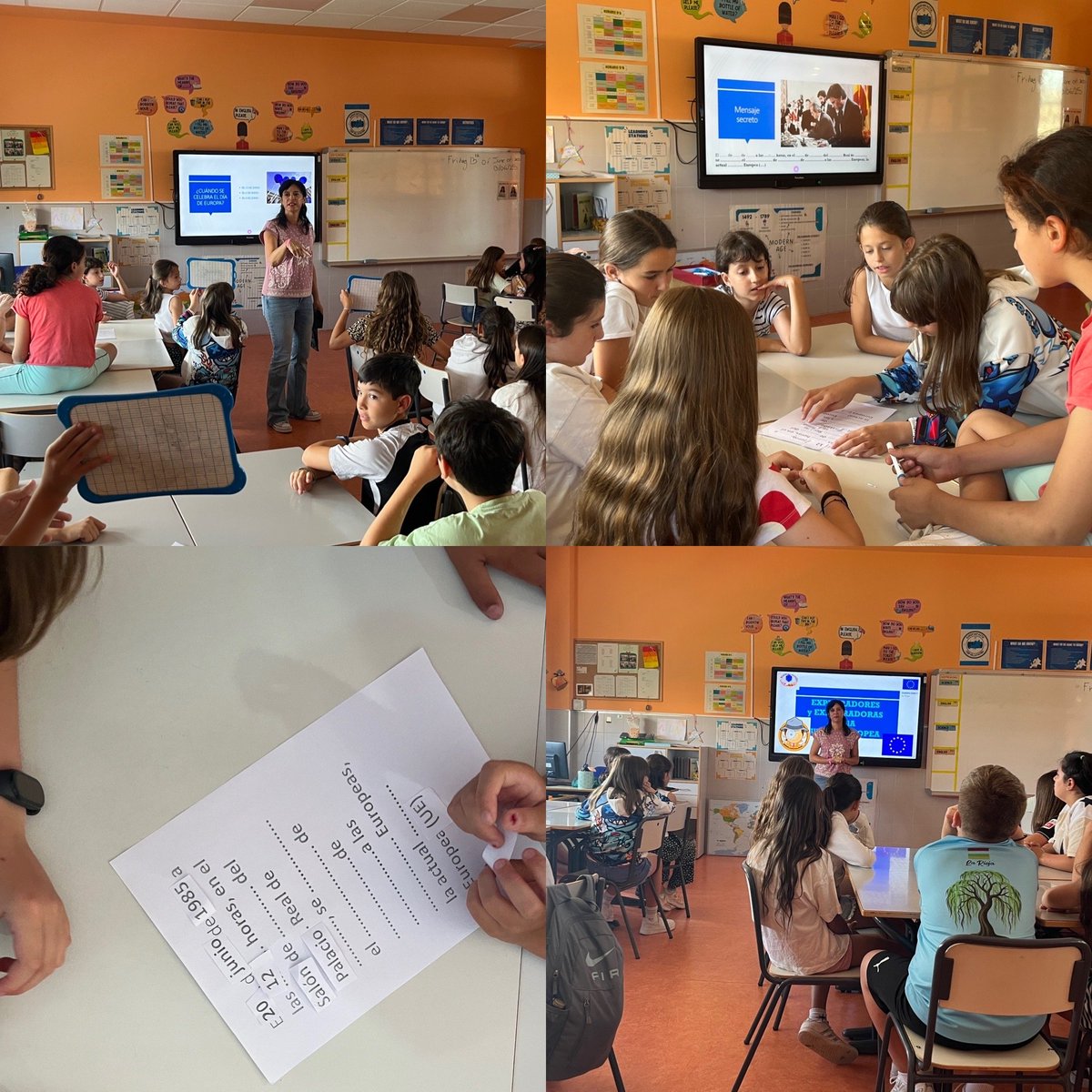 En 5° seguimos recibiendo a nuestras familias en el proyecto de Europa. Este lunes nos visitó María para hablarnos sobre su trabajo y la UE. Conseguimos descifrar su mensaje secreto gracias a a un juego en el que aprendimos un montón. ¡Gracias!

#VillaPatro #ViveVillaPatro