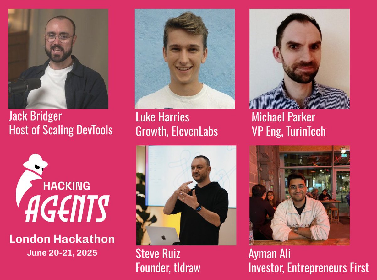 Langflow (@langflow_ai) on Twitter photo We're t-minus 3 days from #HackingAgents London, and we can't wait to meet you and see what you build!
Thanks to <a href="/jacksbridger/">Jack Bridger</a> <a href="/LukeHarries_/">Luke Harries</a> Michael Parker <a href="/steveruizok/">Steve Ruiz</a> & Ayman Ali for sitting on our judging panel and spending time with all of us this Saturday 😇 We're t-minus 3 days from #HackingAgents London, and we can't wait to meet you and see what you build!
Thanks to <a href="/jacksbridger/">Jack Bridger</a> <a href="/LukeHarries_/">Luke Harries</a> Michael Parker <a href="/steveruizok/">Steve Ruiz</a> & Ayman Ali for sitting on our judging panel and spending time with all of us this Saturday 😇