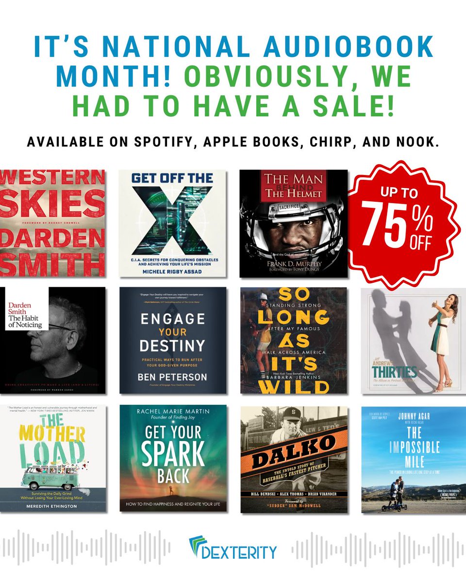 🎧🛍️Don't miss out on our biggest audiobook sale of the year! Up to 75% off select audiobooks now through June 30. Available on Spotify, Apple Books, Chirp, and Nook.

#audiobook #audiobooksale #whattoread #whattolistento #indieauthors