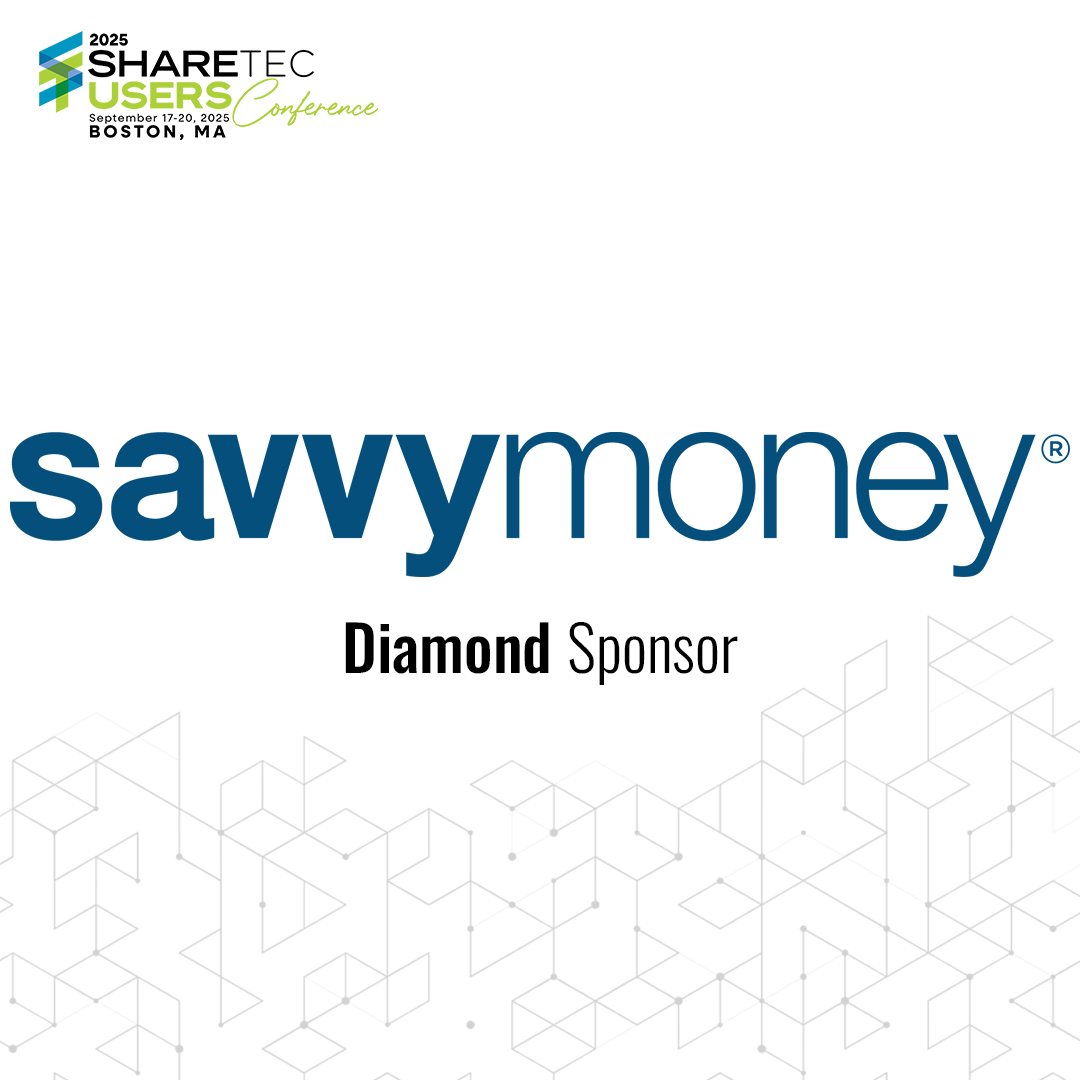 We are thrilled to have #SavvyMoney as a Diamond Sponsor at this year's #UsersConference!💎 SavvyMoney provides comprehensive credit score analysis &amp; reporting, monitoring, and personalized offers!

Register here:  ow.ly/wgil50WaIK4

#Sharetec #UC25 #ItPaysToBeSavvy