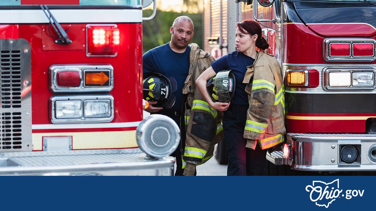 ohgov's tweet image. Ohio's communities need volunteer firefighters, EMTs, and other first responders. Find opportunities in your community at MakeMeAFirefighter.org.