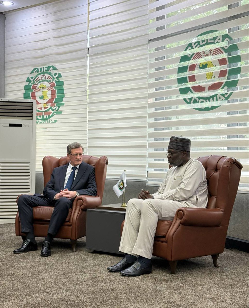 On June 16, 2025, the Russian Ambassador to Nigeria, A. L.Podelyshev, was received by the Chairman of the ECOWAS Commission, Omar Touray at the organization's headquarters in Abuja.