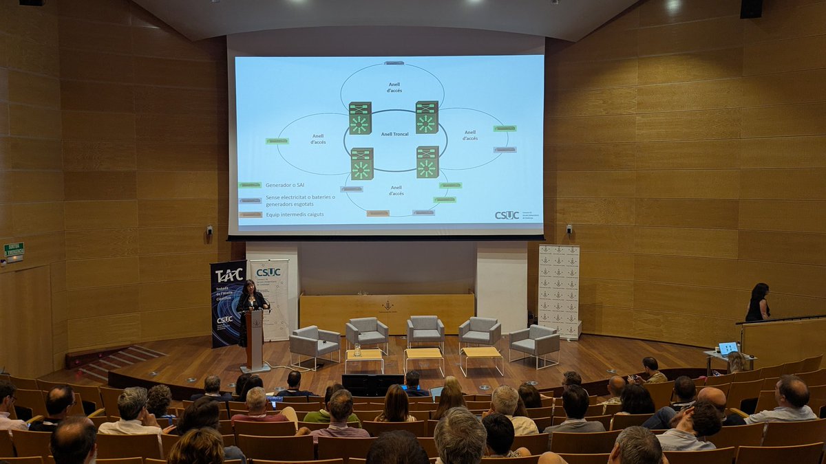 rdelavega's tweet image. La companya @miginternet explica a ritme d&apos;ACDC el q va passar a l,Anella Científica i el Catnix el dia de l,apagada a la #tac25