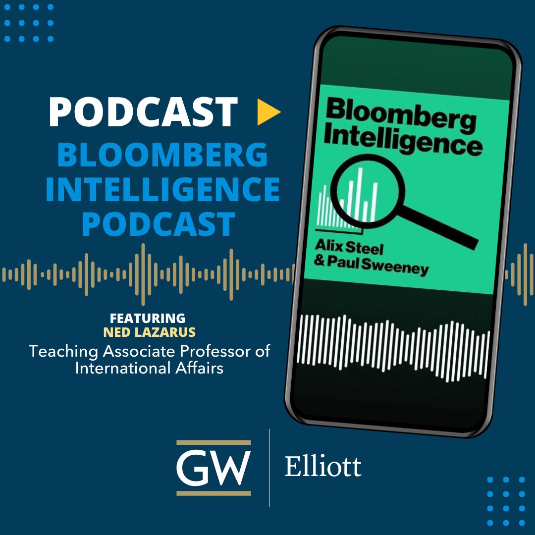 The Elliott School (@elliottschoolgw) on Twitter photo Bloomberg’s “Intelligence’’ podcast spoke to Ned Lazarus, teaching associate professor of international affairs, in the segment “Bloomberg Intelligence: Oil Turns Lower With Iran-Israel Attacks.’’
Listen here ⬇️ 
bloomberg.com/news/audio/202… Bloomberg’s “Intelligence’’ podcast spoke to Ned Lazarus, teaching associate professor of international affairs, in the segment “Bloomberg Intelligence: Oil Turns Lower With Iran-Israel Attacks.’’
Listen here ⬇️ 
bloomberg.com/news/audio/202…